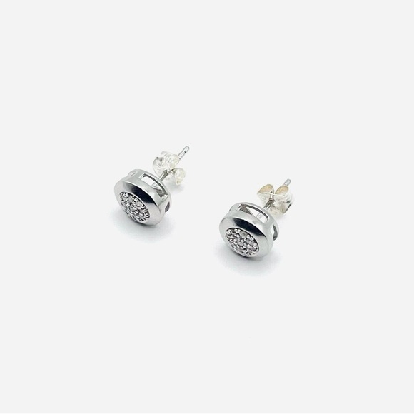 Jewelry - Natural Diamond Stud Earrings 925 Sterling Silver